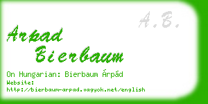 arpad bierbaum business card